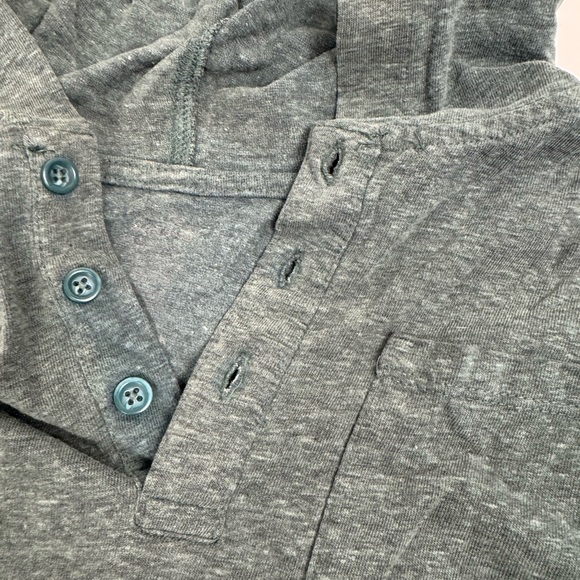 Hooded Henley Shirt Long Sleeve‎ Casual Comfy Pullover Top - Picture 3 of 8